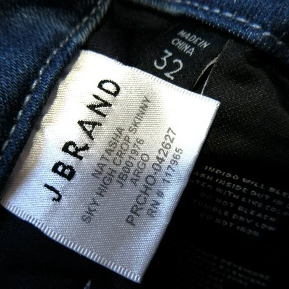 NWT J Brand Natasha in Argo Sky High Crop Skinny Buttonfly Stretch Jeans 32